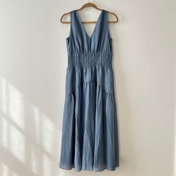 Vince Dresses & Skirts - Vince Blue Smocked Tiered Midi Dress